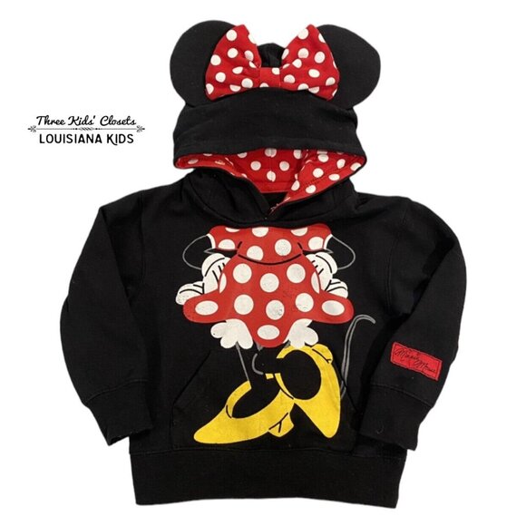 Disney Parks XXS (4) Minnie Mouse Ears Hoodie Sweatshirt - Picture 1 of 7